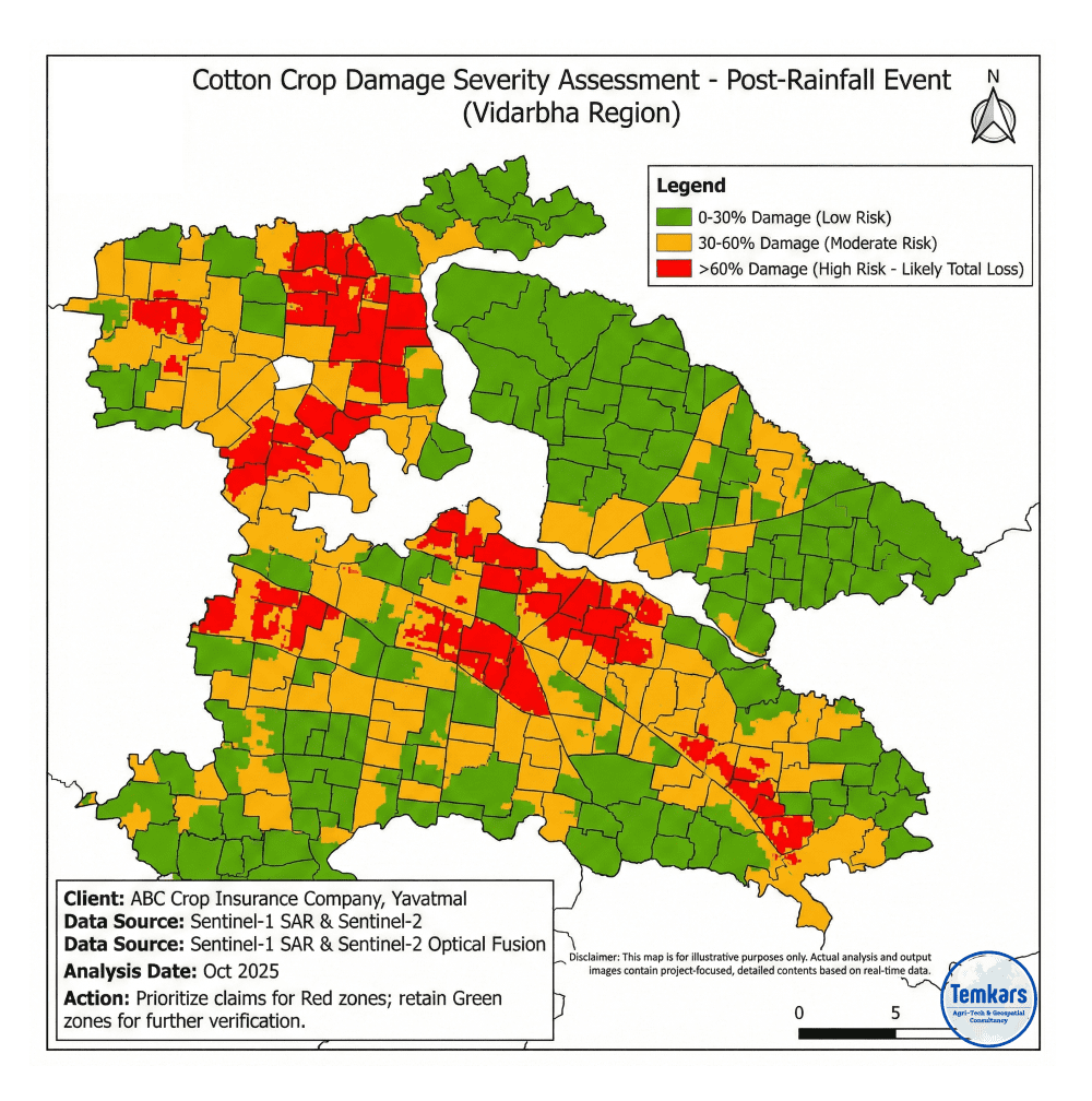 satellite imagery processing & interpretation service for cotton crop insurance assessment (vidarbha yavatmal)